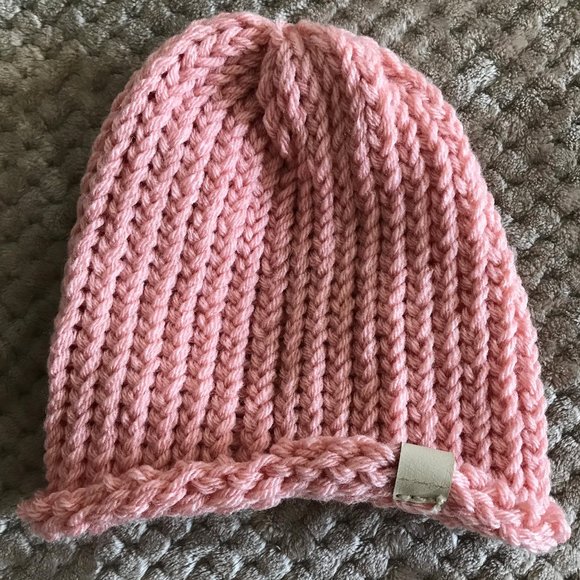 Raw Edge Beanie [Pink] - Picture 2 of 6
